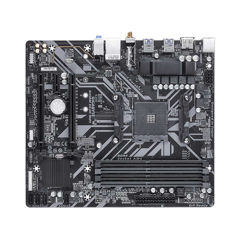 Gigabyte B450M DS3H WiFi AM4 mATX Motherboard (GA-B450M-DS3H-WIFI)