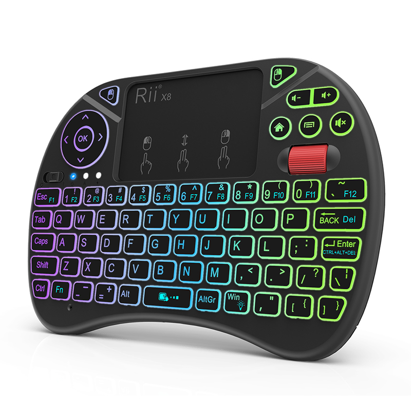 Rii X8 RGB Mini Wireless Keyboard Touchpad Combo (X8)