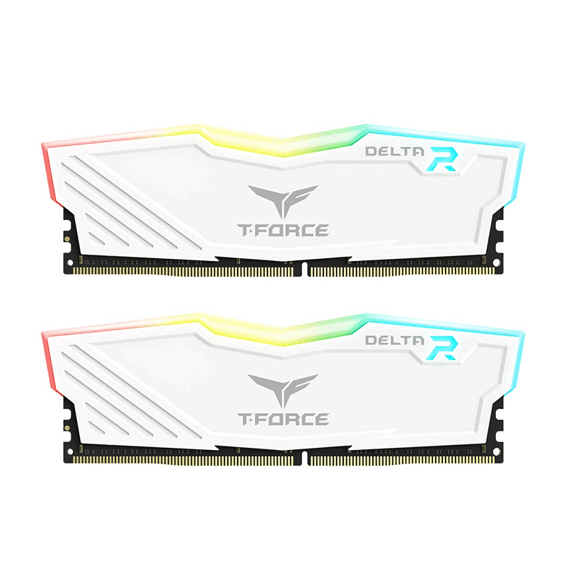 Team 16GB (2x8GB) TF4D416G3200HC16CDC01 T-Force Delta RGB 3200MHz DDR4 RAM - White