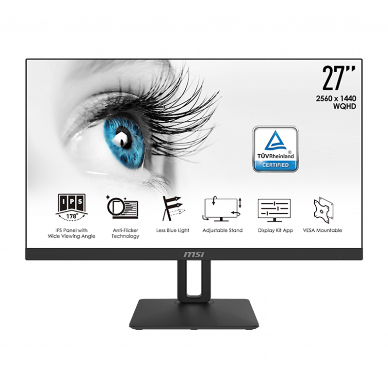 MSI Pro 27in QHD 60Hz IPS Flat Screen Speakers Business Monitor (MP271QP)