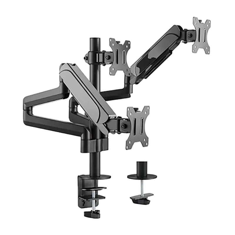 Mount-it! Dual Monitor Desk Mount, Pole Mounted Gas Spring Dual Monitor Arm