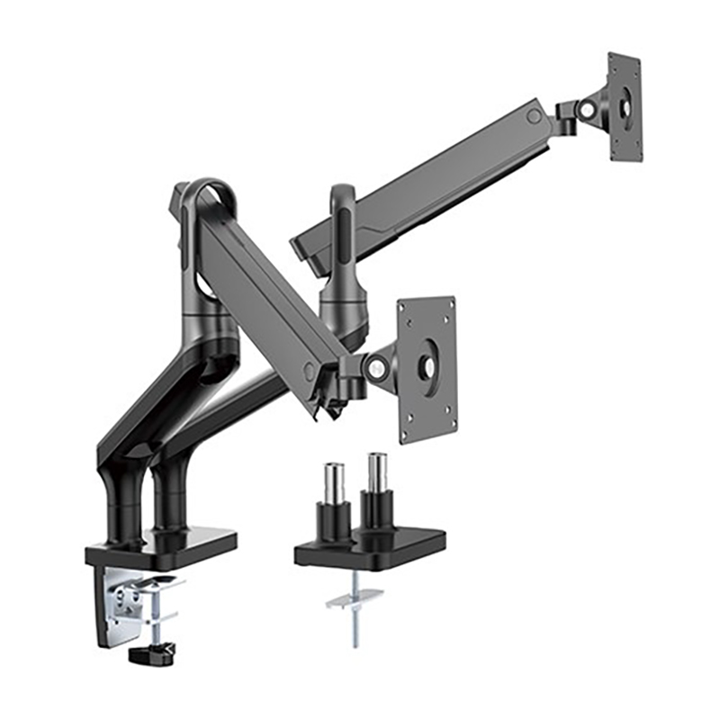 Brateck 17-32 inch Dual Monitor Premium Aluminium Spring Assisted Monitor Arm - Black (LDT50-C024-B)