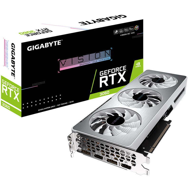 Gigabyte GeForce RTX 3060 Vision V2 OC 12G LHR Graphics Card - REFURBISHED 73714 (N3060VISION OC12GD 2.0-73714)
