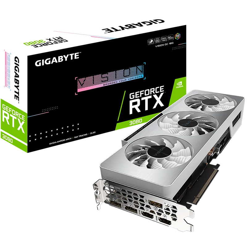 Gigabyte GeForce RTX 3080 Vision OC 10G LHR Graphics Card Rev 2.0 (GV-N3080VISION OC-10GD 2.0)