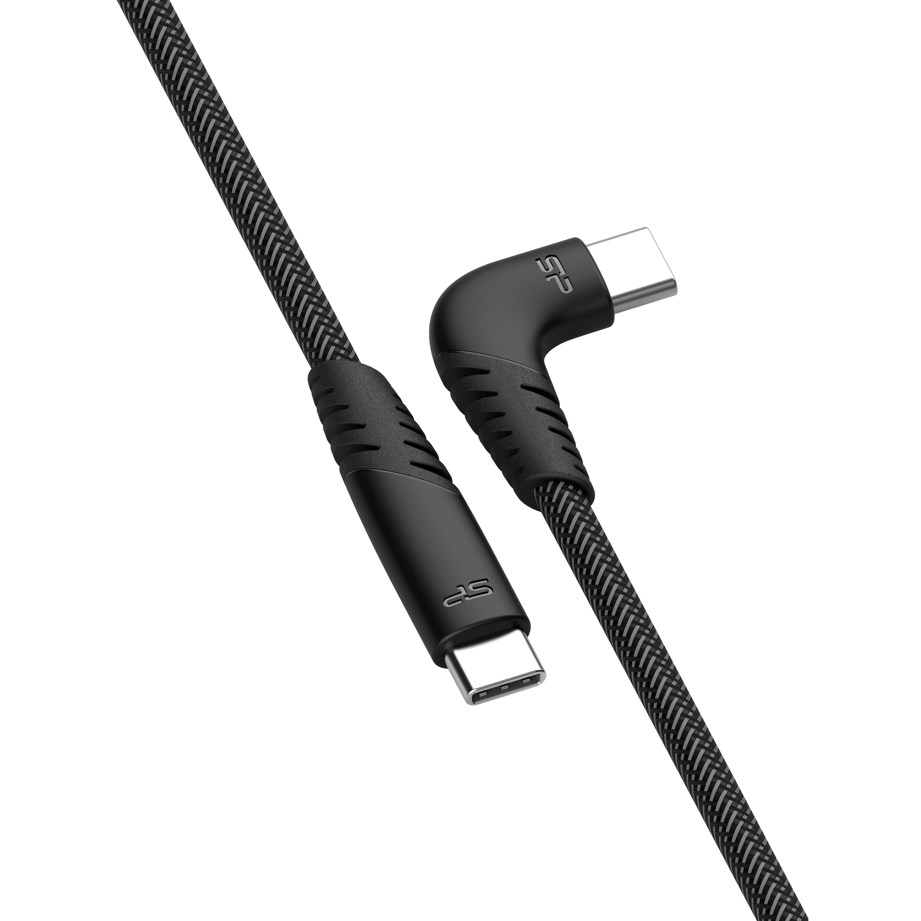 Silicon Power L-shaped Nylon USB C to USB C Cable 1m