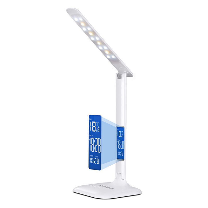 Simplecom Dimmable Touch Control Multifunction LED Desk Lamp 4W with Digital Clock (EL808)