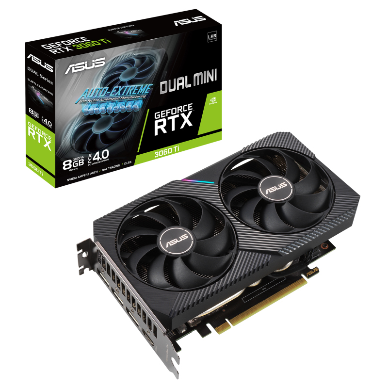 Asus GeForce RTX 3060 Ti Dual Mini V2 8G LHR Graphics Card (DUAL-RTX3060TI-8G-MINI-V2)