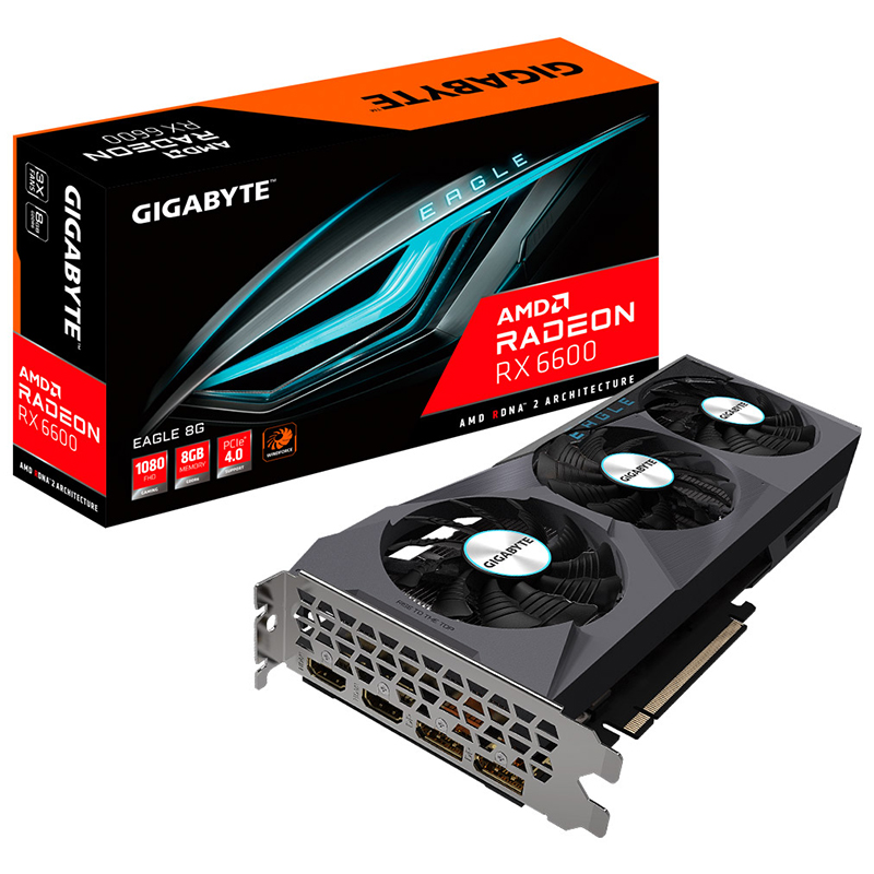Gigabyte Radeon RX 6600 Eagle Graphics Card - REFURBISHED 74026 (GV-R66EAGLE-8GD-74026)