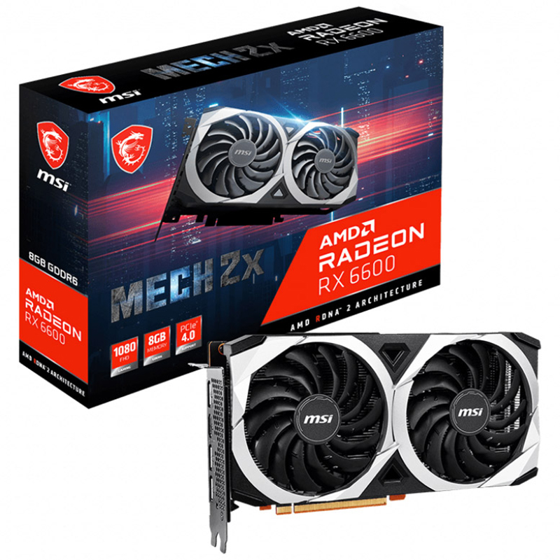 MSI Radeon RX 6600 Mech OC Graphics Card (MSI Radeon RX 6600 MECH 2X 8G OC)