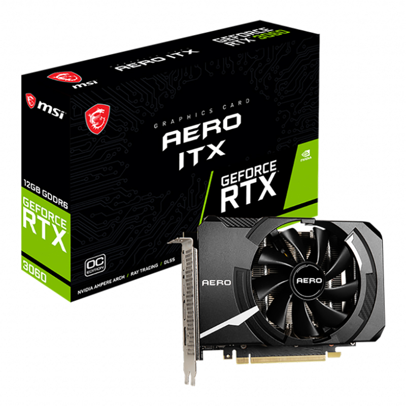 MSI GeForce RTX 3060 Aero ITX OC 12G Graphics Card (MSI GeForce RTX 3060 AERO ITX 12G OC)