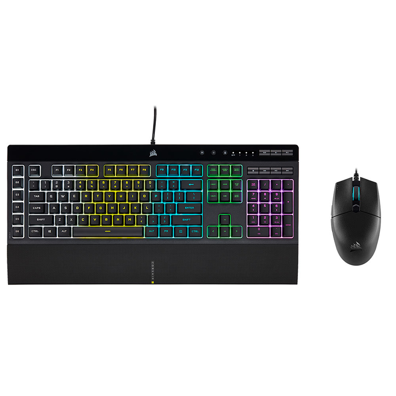 Corsair K55 RGB PRO Gaming Keyboard and KATAR PRO Wired Gaming Mouse Bundle (CH-9226965-NA)