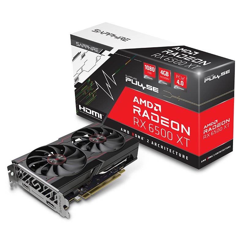 Sapphire Radeon RX 6500 XT Pulse Gaming OC 4G Graphics Card (11314-01-20G)