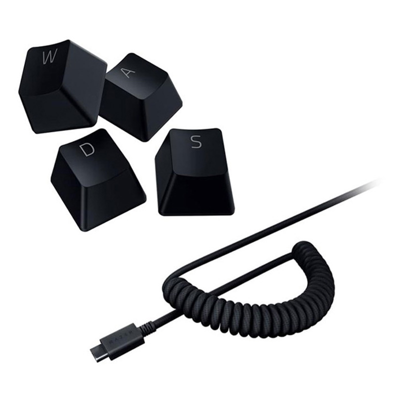 Razer PBT Keycap + Coiled USB Cable Upgrade Set - Classic Black (RC21-01490800)