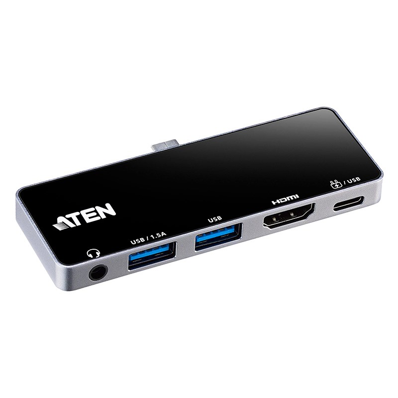 Aten USB C 5 in 1 Multiport Travel with Pass Through Docking Station
