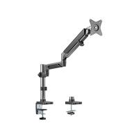 Brateck 17in-32in Single Monitor Pole-Mounted Epic Gas Spring Aluminum Monitor Arm Space Grey (LDT37-C012P-SG)