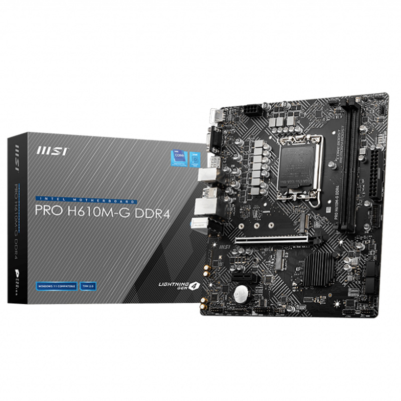 MSI Pro H610M-G LGA 1700 DDR4 mATX Motherboard - OPENED BOX 74251 (PRO H610M-G DDR4-74251)