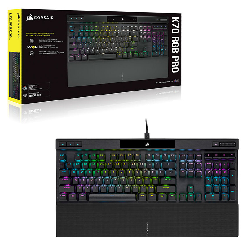 Corsair Gaming K70 RGB PRO Wired Mechanical Gaming Keyboard with PBT Double Shot PRO - Cherry MX Brown (CH-9109412-NA)