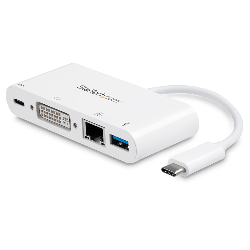 StarTech USB C DVI-D/PD 3.0/GbE/USB-A Mini Dock Multiport Adapter