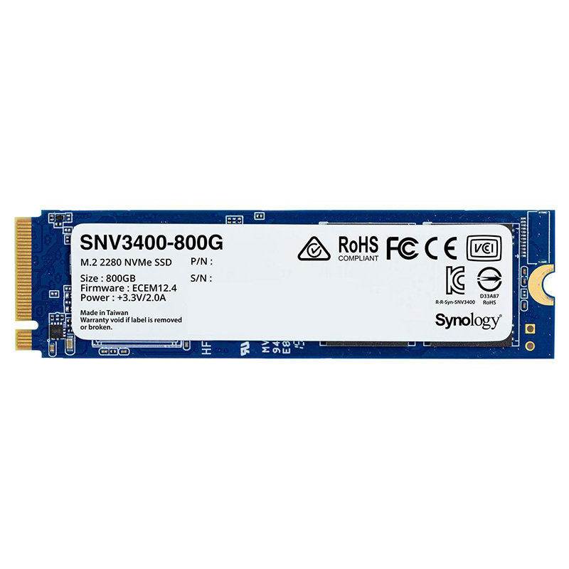 Synology 800GB PCIe Gen3 M.2 2280 NVMe SSD (SNV3400-800G)