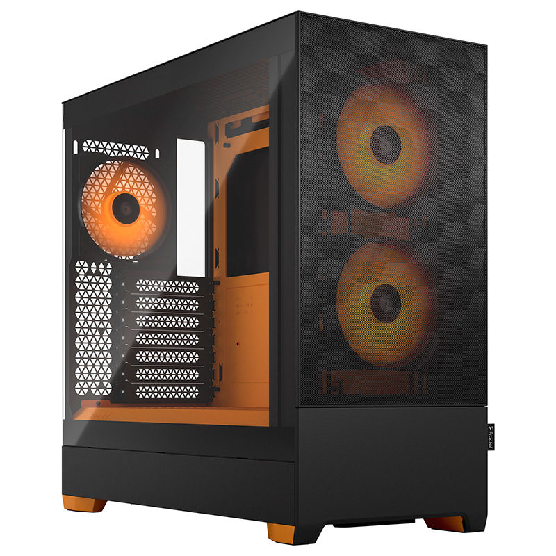 Fractal Design Pop Air RGB Tempered Glass Clear Tint Mid Tower ATX Case - Orange Core (FD-C-POR1A-05)