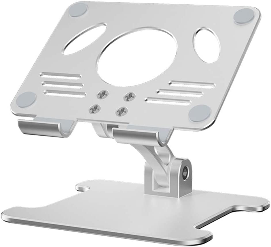 MOTO Foldable Ipad Stand Holder,Adjustable Tablet Stand,Aluminum Portable Tablet Stand Multi-Angle for iPad Pro Mini Air,Samsung,Kindle - Silver