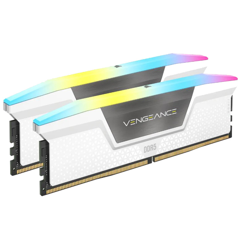 Corsair Vengeance 32GB (2x16GB) RGB C40 5200MHz DDR5 DRAM - White (CMH32GX5M2B5200C40W)