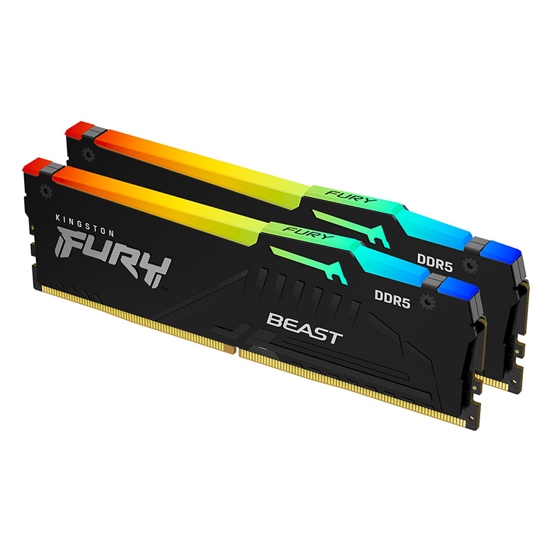 Kingston 32GB (2x16GB) KF560C36BBEAK2/32 Fury Beast CLXX 6000MHz DDR5 RAM RGB (KF560C36BBEAK2-32-DUP)