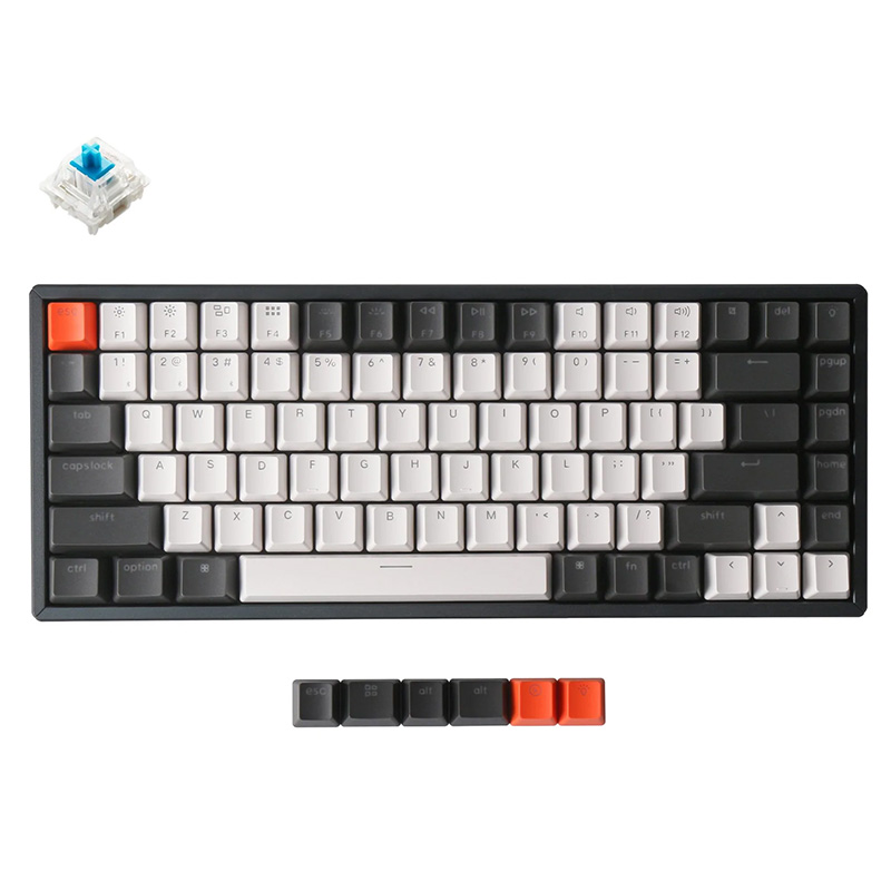 Keychron K2v2 RGB Aluminum Frame Wireless Wired Compact Hot-Swappable Mechanical Keyboard - Blue Switch (KBKCK2C2HBLUE)