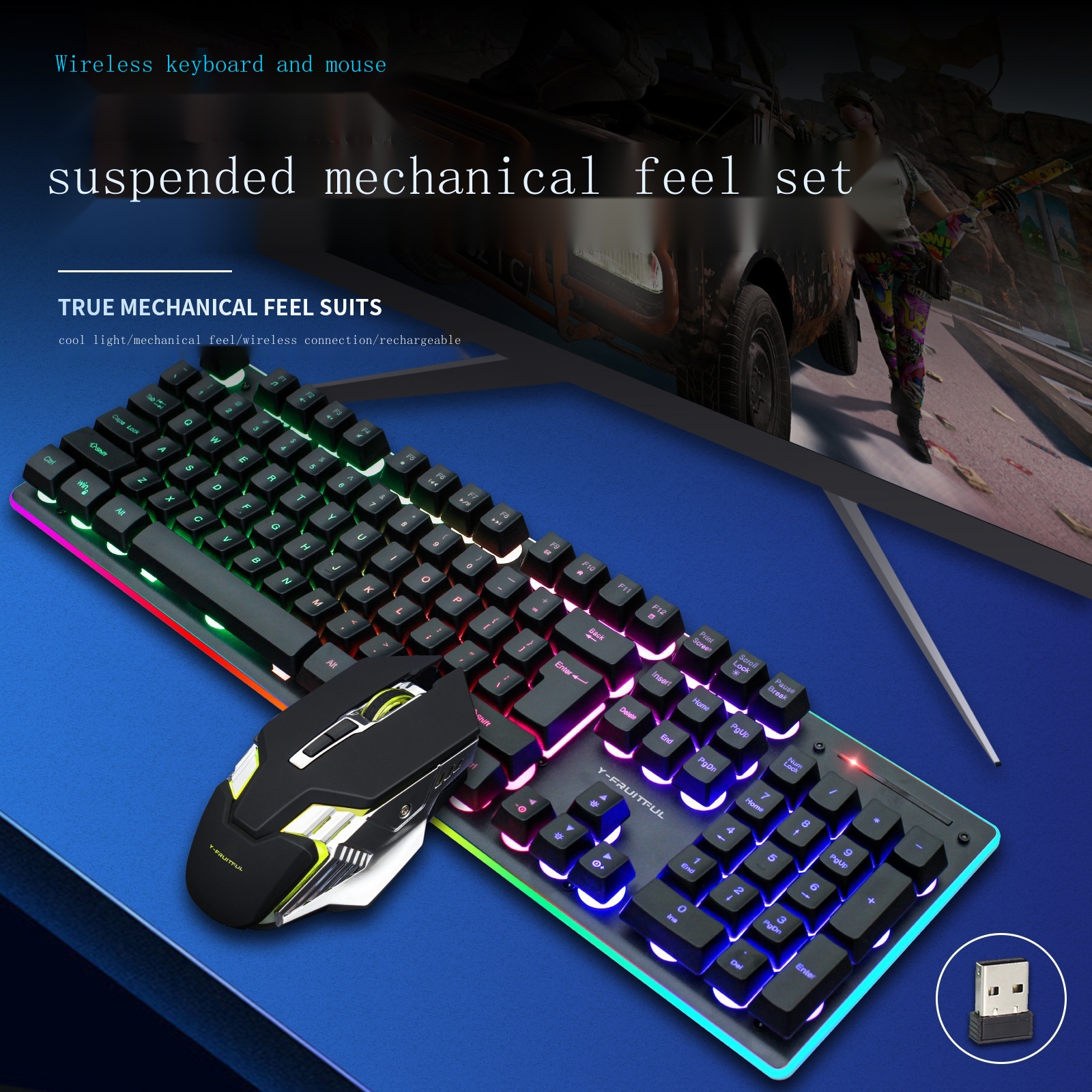 KM99 office and home game keyboard and mouse set wireless luminous game keyboard and mouse