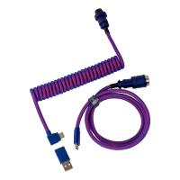 Keychron Premium Coiled Aviator Cable Purple - Angled (CABKCCAB-3)