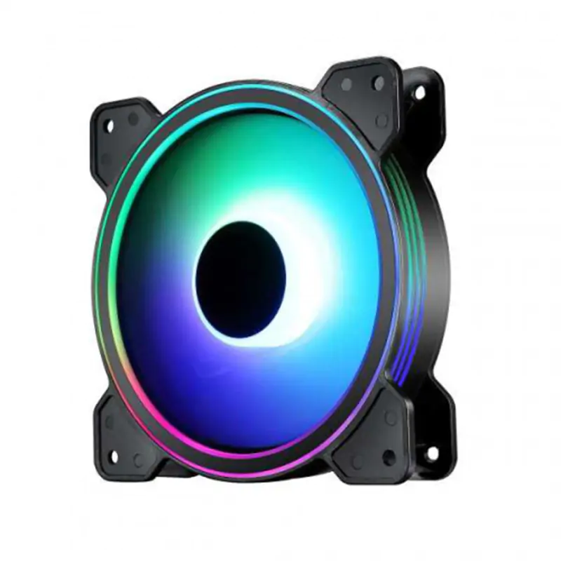 Crystal Diamond Dual Ring(2 Aperture) RGB Cooler,12CM Desktop  Illusion-Color Out Glow Dazzling Cooling