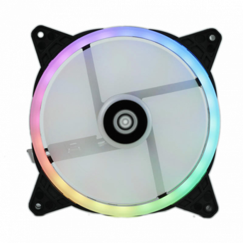 Rotanium 4Pin PWM 140mm Dual Ring LED Case Fan - Rainbow 