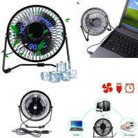 LED Desk Fan Programmable USB LED Fan Mini Quiet Fan with Clock  Temperature Display 360° Rotation Portable Fan for Home Office Durable Metal Design
