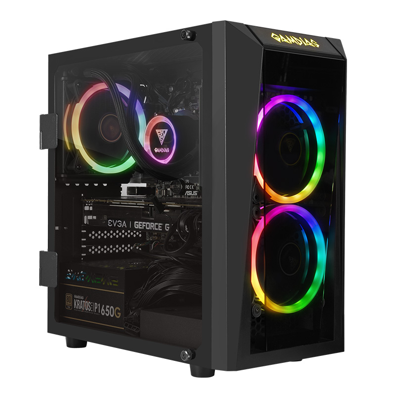 Gamdias Talos E1 Tempered Glass ARGB mATX Gaming Case (Talos E1)