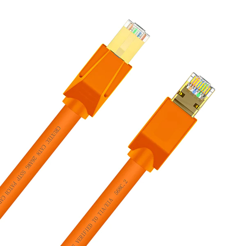 Cruxtec Cat8 Triple Shielding Ethernet Cable 2m Orange