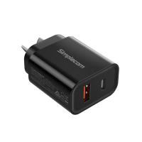 Simplecom Dual Port PD 20W Fast Wall Charger USB-C + USB-A for Phone Tablet (CU220)
