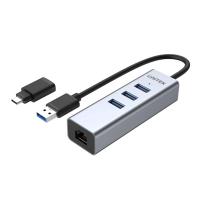 Unitek 4-In-1 USB3.0 Hub, Gigabit Adapter + 3*USB3.0