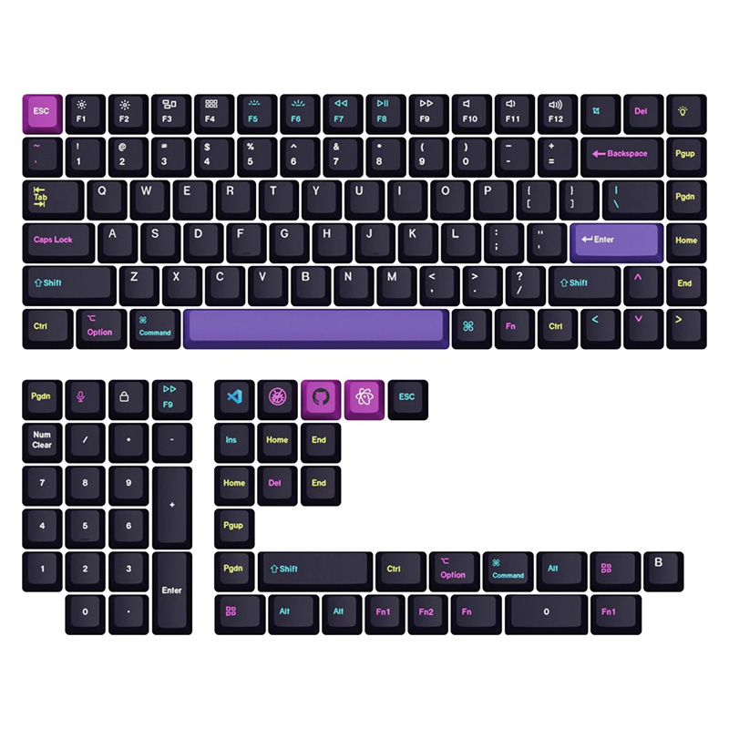 Keychron Full Size OEM Profile Dye-Sub PBT Keycap Set - Developer T8 (ACCKCKCT8)