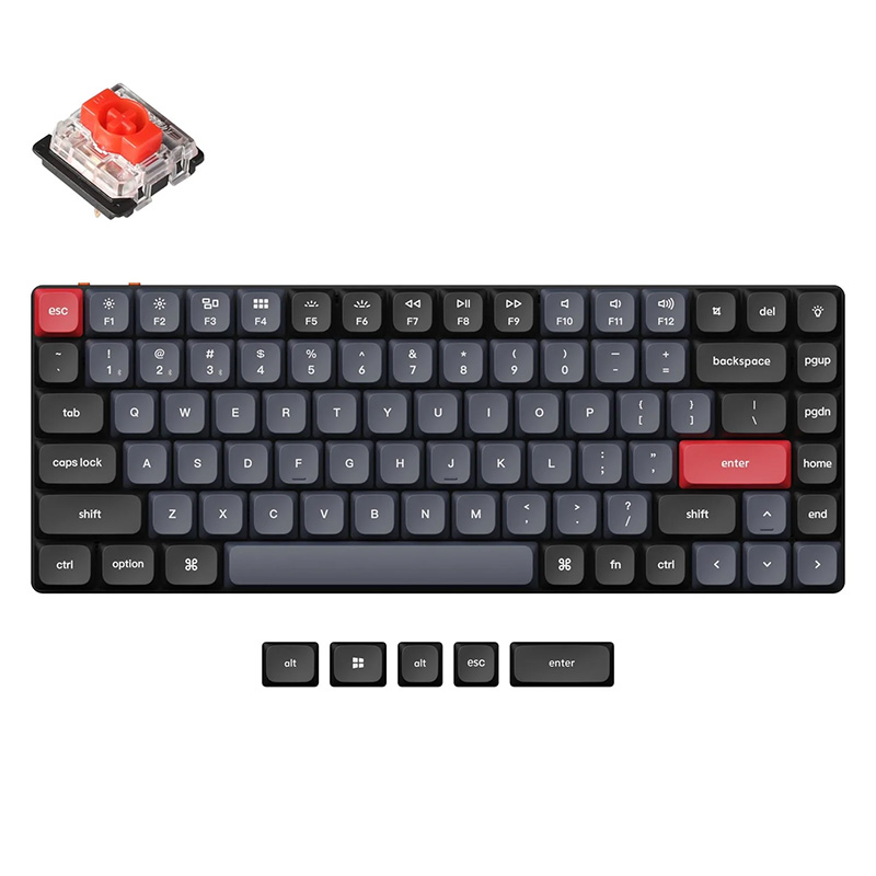 Keychron K3 Pro QMK/VIA Low Profile Hot-Swappable Gateron Wireless Custom Mechanical Keyboard - Red Switch (KBKCK3PH1RED)