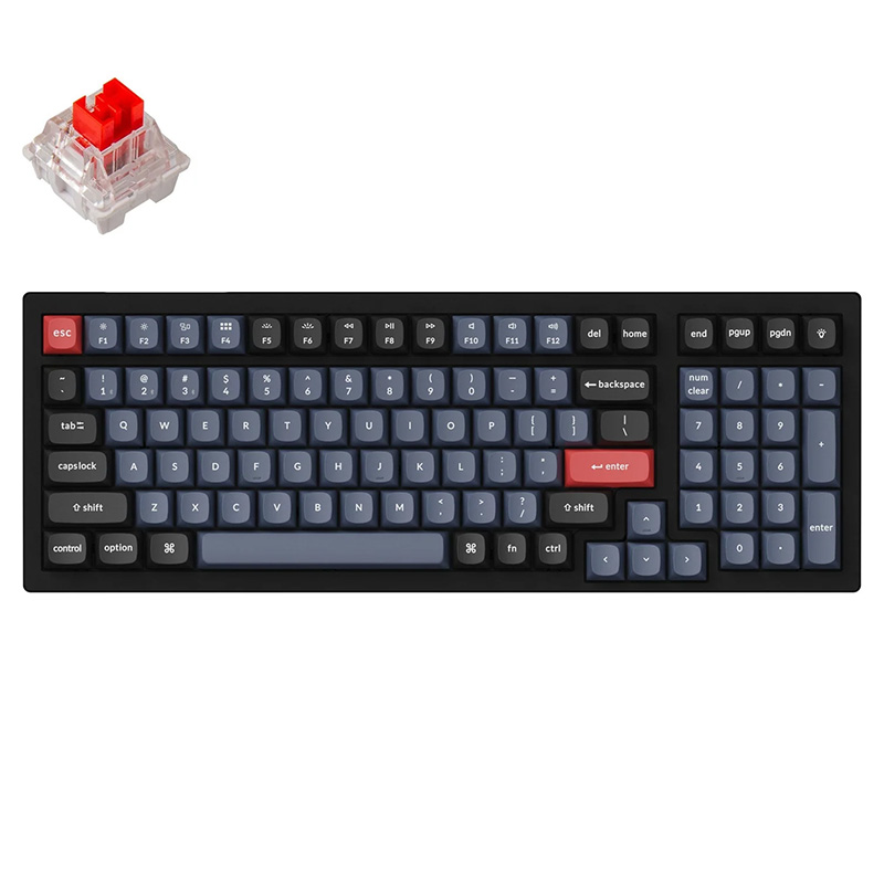 Keychron K4 Pro 96% RGB Backlit Hot-Swappable Wireless Mechanical Keyboard - Red Switch (KBK4PH1RED)