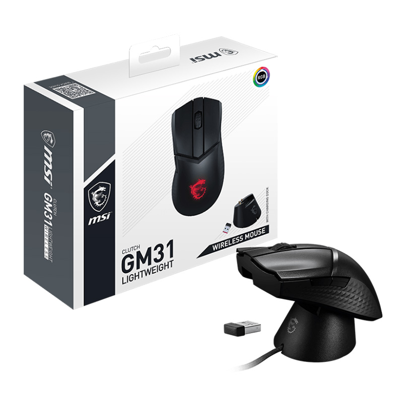 MSI Clutch GM31 Lightweight Wireless Optical Gaming Mouse