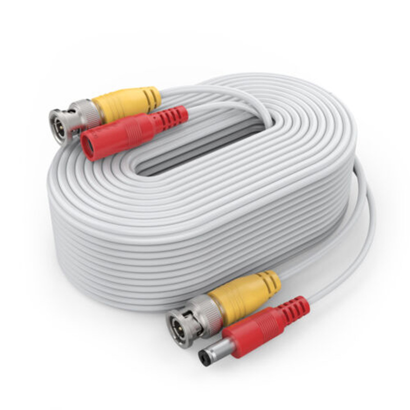 Generic 18.3Meter DC+BNC cable for AHD/CVI/TVI Camera - White
