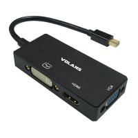 Volans Mini DisplayPort to HDMI (4K) / DVI / VGA Converter (VL-MDPHDV-4K)