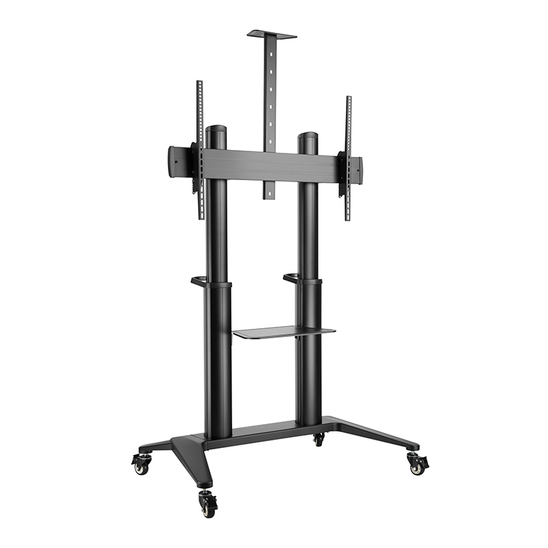 Brateck Ultra-Modern Large Screen Aluminum TV Cart for up to 140kg 70in to 120in Monitors (TTL12-610TW-B)