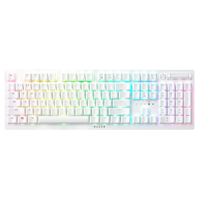 Razer DeathStalker V2 Pro Wireless Low Profile Optical Gaming Keyboard White - Purple Switch (RZ03-04363500)