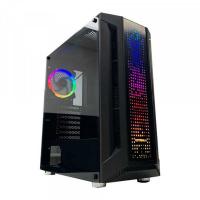 Rotanium LED Panel Tempered Glass EATX Gaming Case Black