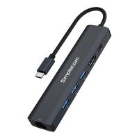 Simplecom USB-C SuperSpeed 6-in-1 Multiport Docking Station (CHN560)