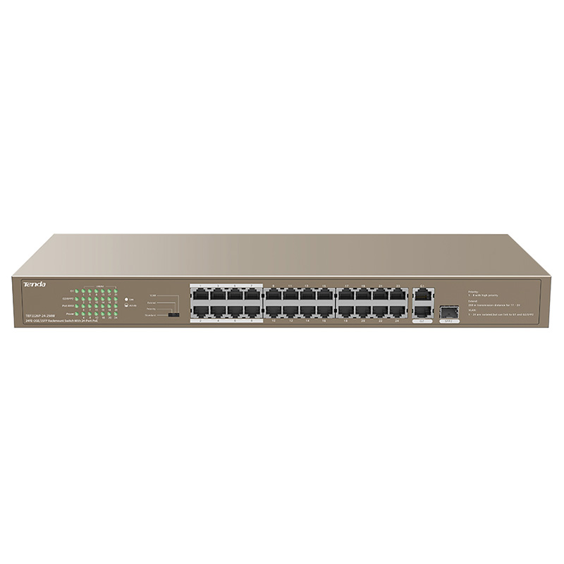 Tenda 24 Port 24FE+2GE/1SFP Rackmount Switch (TEF1126P-24-250W)