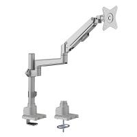 Brateck Single Monitor Pole Mounted Thin Gas Spring Monitor Arm for 17in-32in Monitors - Matte Grey