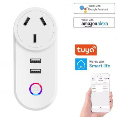 ProMounts 2 Outlet, 2 USB-A Smart Plug, Smart Home Wifi Outlet, Remote App  Control 